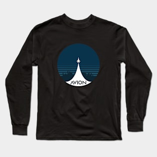 Aviation Fighter Aircraft Above the City Long Sleeve T-Shirt